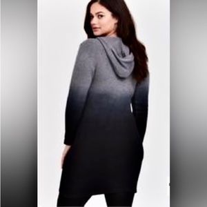 🔥Torrid Ombré Hoodie Sweater Mini Short Dress Black Gray  sz 1X, 14-16  NWT!